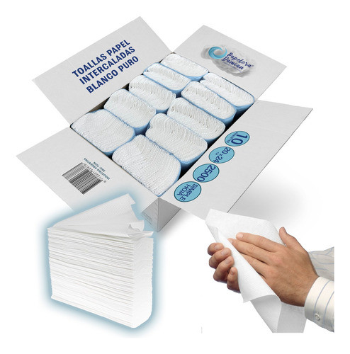 Toallas Papel Intercaladas Blancas Tissue Cja 20 Packs 5000u 0