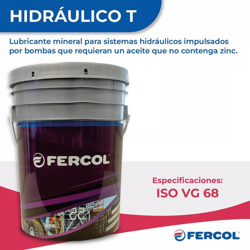 Aceite Fercol Hidraulico T 68 Para X20 Lts Fercol 10210 1