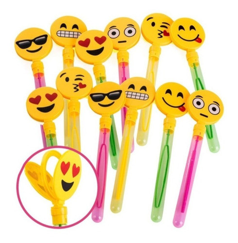 Burbujero Tubo Stick Emoji Burbujas Pompas  X 12 Unidades 0