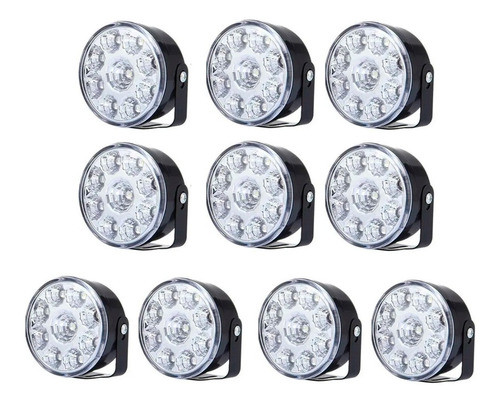 Kit 10 Faros 9 Leds Auxiliar Reflector Led Cosechadora 0