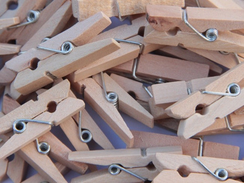Mini Broches De Madera X 100 Unidades Colores O Color Madera 1