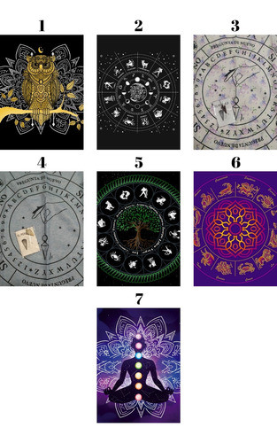 Paño Para Tirada De Tarots 70cmx70cm Con Bolsita Porta Mazo 1