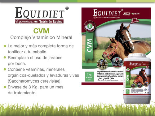 Suplemento Vitamina Minerales Caballo Arabe Equidiet Cvm 3kg 1