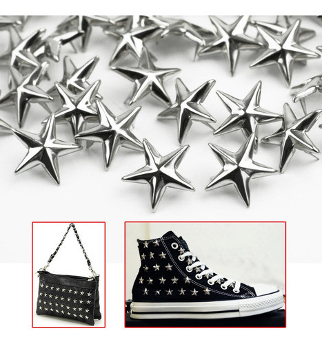 100 Piezas De Tachas De Estrella De 15 Mm - Niquel 1