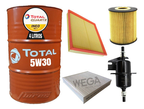 Cambio Aceite 5w30 4l + Kit Filtro Toyota Etios 1.5 2013/15 0