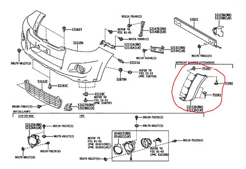 Moldura Puntera Fender Paragolpe Hilux 12 A 15 Del. Der. 1