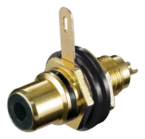Conector Rca Jack Ficha Hembra Chasis Panel Negro - Pack X 2 1