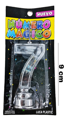 Vela Numero Metalizada Plateada N°7 1