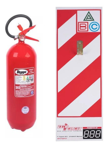Matafuego Drago Polvo Químico X 10 Fuegos Abc Chapa Soporte 0
