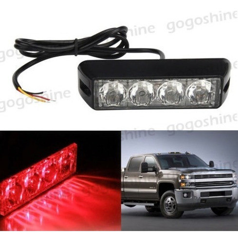 4 Led Faro De Emergencia Rojo Drl Faro Antiniebla Estroboscó 1