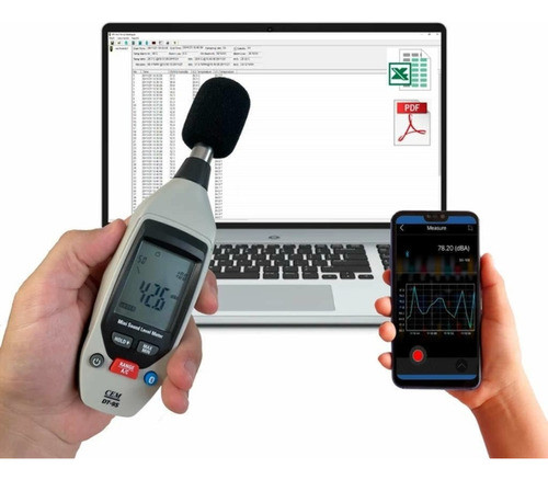Decibelimetro Con Bluetooth Medidor Ruido Cem Dt-95 1