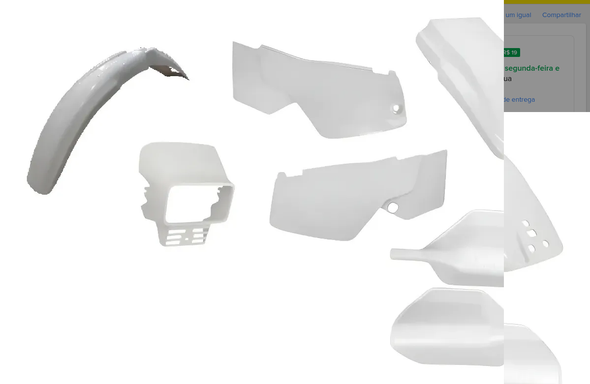 Paramotos White Fairing Kit for Yamaha DTN / DT 180 – 7 Piece Motorcycle Body Panel Set