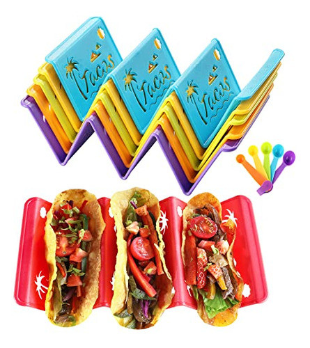Juego De 6 Soportes Para Tacos Con Estampado De Isla Vituer, 0