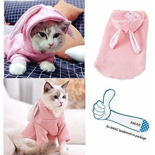 Aniac Mascota Con Capucha Gato Traje De Conejo Con Orejas De 1