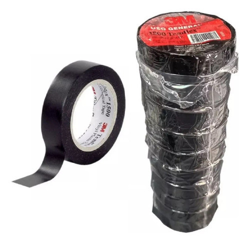 3m Cinta Eléctrica Aisladora Negra Pack X 10 - Tyt 0