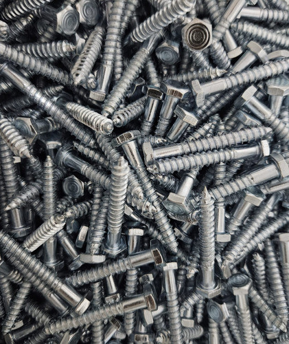 100u Tornillo Tirafondo Cabeza Hexagonal Zinc De 1/4 X 2-1/2 1