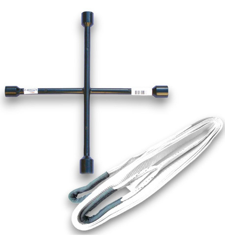 Kit Llave En Cruz 4 Cuatro Bocas + Eslinga Amarre De Carga 0