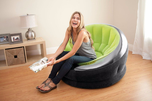 Sillón Inflable De 1 Cuerpo Intex 68581 En Verde Con Negro 1