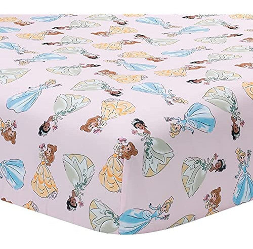 Sábana Ajustable Para Cuna De Las Princesas De Disney 0
