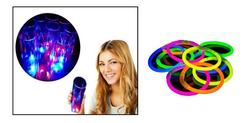 50 Pulseras Quimicas Y 40 Vasos Trago Largo Luminosos 3 Leds 0