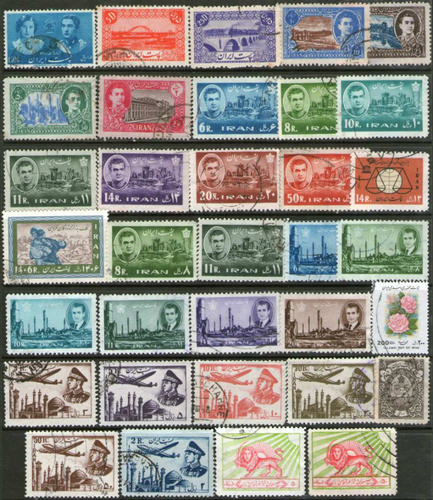 Irán = Persia +110 Sellos Usados Años 1893-1973 Con +200 Fr. 1