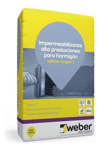 Cemento Impermeable Weber Imper F 25 Kg Sibaco 0