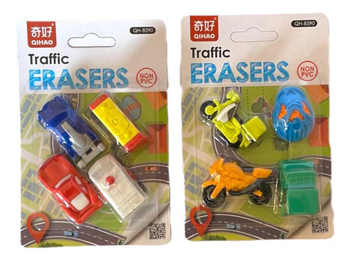 Gomas De Borrar Diseños  Vehiculos Ideal Souvenir X2 Blister 0