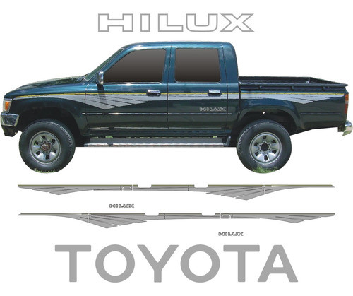Kit Calcomanias Franjas Laterales Toyota Hilux Sr5 Dx Oracal 1