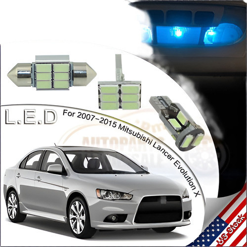 10pcs Led Luz Interior Paquete-azul Hielo Para El Lancer Mit 0