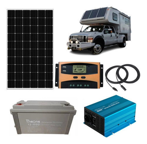 Kit Fotovoltaico Camping Mini Frigobar 100a Batería Abi 0
