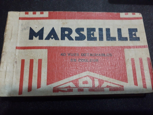 Antiguo Carnet 40 Tarjetas Postales Marsella, Francia 0