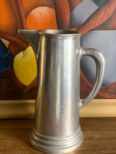 Importante Jarra De Peltre, Alto 31 Cm. 1