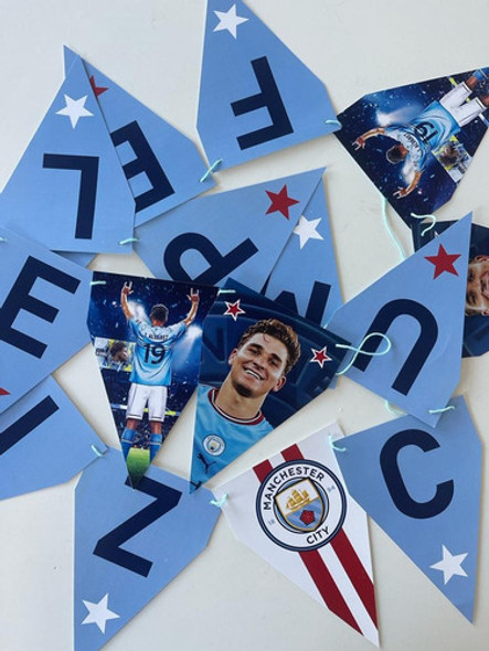 Guirnalda Banderin Feliz Cumple Manchester Julian Alvarez 1