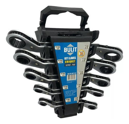Kit 5 Llaves Criquet Acodadas Bulit Serie 700 Pulgadas Y Mm 0