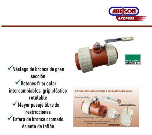 Hidro3 Esférica Exterior 1/2 (6470) Con Uniones Dobles H3 1