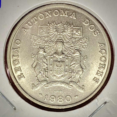 Moneda 25 Escudos Azores Portugal 1980 Km 43 1