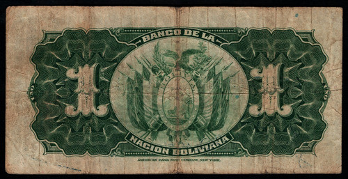 Bolivia Billete De 1 Boliviano Del Año 1911 (1929) 1
