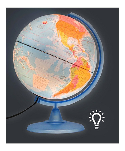 Globo Terraqueo 20 Cm Con Luz Politico Velador Gloter 1