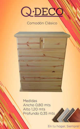 Comodon Chifonier De Pino Macizo 1