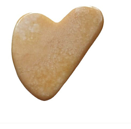 Guasha Corazón Grande, Masajeador Facial De Ónix Naranja 0