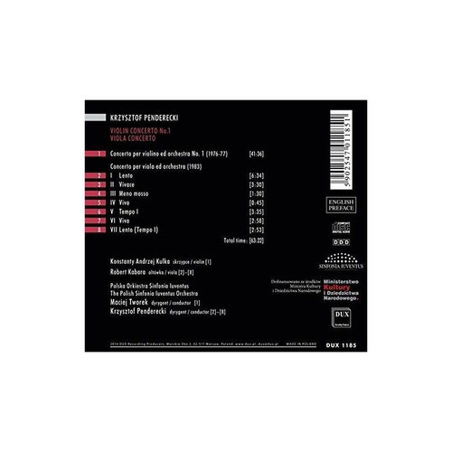 Penderecki/kulka/polish Sinfonia Iuventus Orch Violin Concer 1