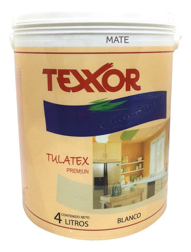 Latex Interior Mate Antihongos Blanco 4lt Texxor 0