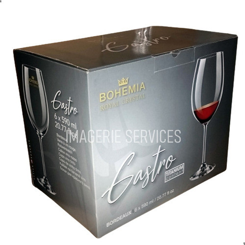 6 Copones Vino De Cristal De Bohemia Checo En Caja Ilustrada 1