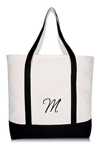 Bolso De Mano Personalizado Dalix Monogram Inicial Negro 1