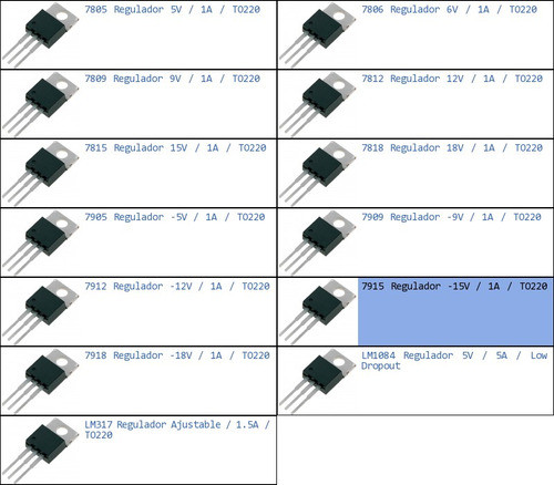 Pack 20x 7915 To220 Regulador -15v 1a 1
