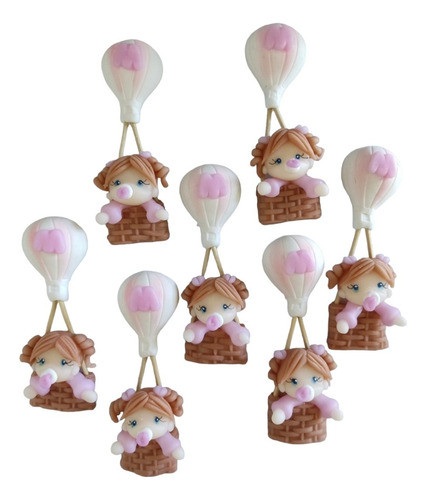 Souvenirs 10 Globos Aerostático Bebes Porcelana Fría Babysho 0
