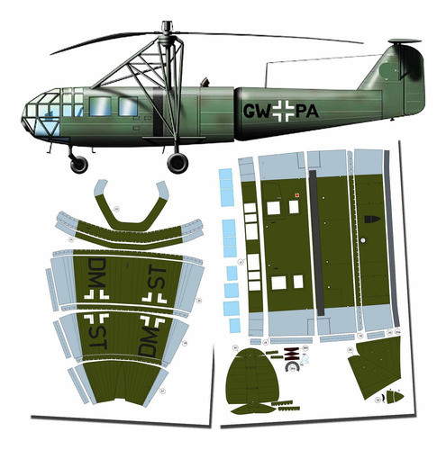 Fa 223 Focke-achgelis 1.33 Papaercraft 0