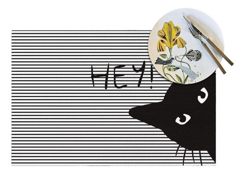 Manteles Individuales De Mesa De 4 Piezas De Cara De Gato Ne 1