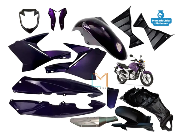 Paramotos Complete Plastic Fairing Kit for Yamaha Fazer 250 (2011–2017) 13 Pieces Painted Set