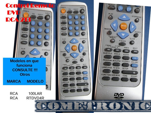 Control Remoto Dvd 213 Rca 0